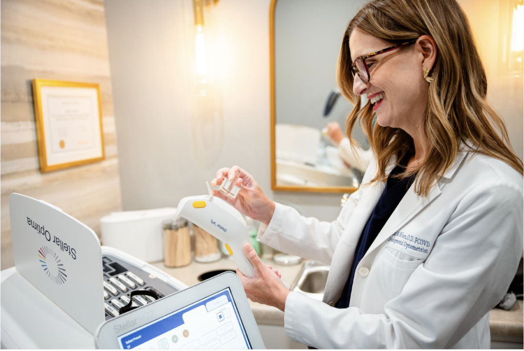 Dr. Wilson prepares for an IPL treatment with the OptiLIGHT by Lumenis.  (photo: Paige Phillips Photography)